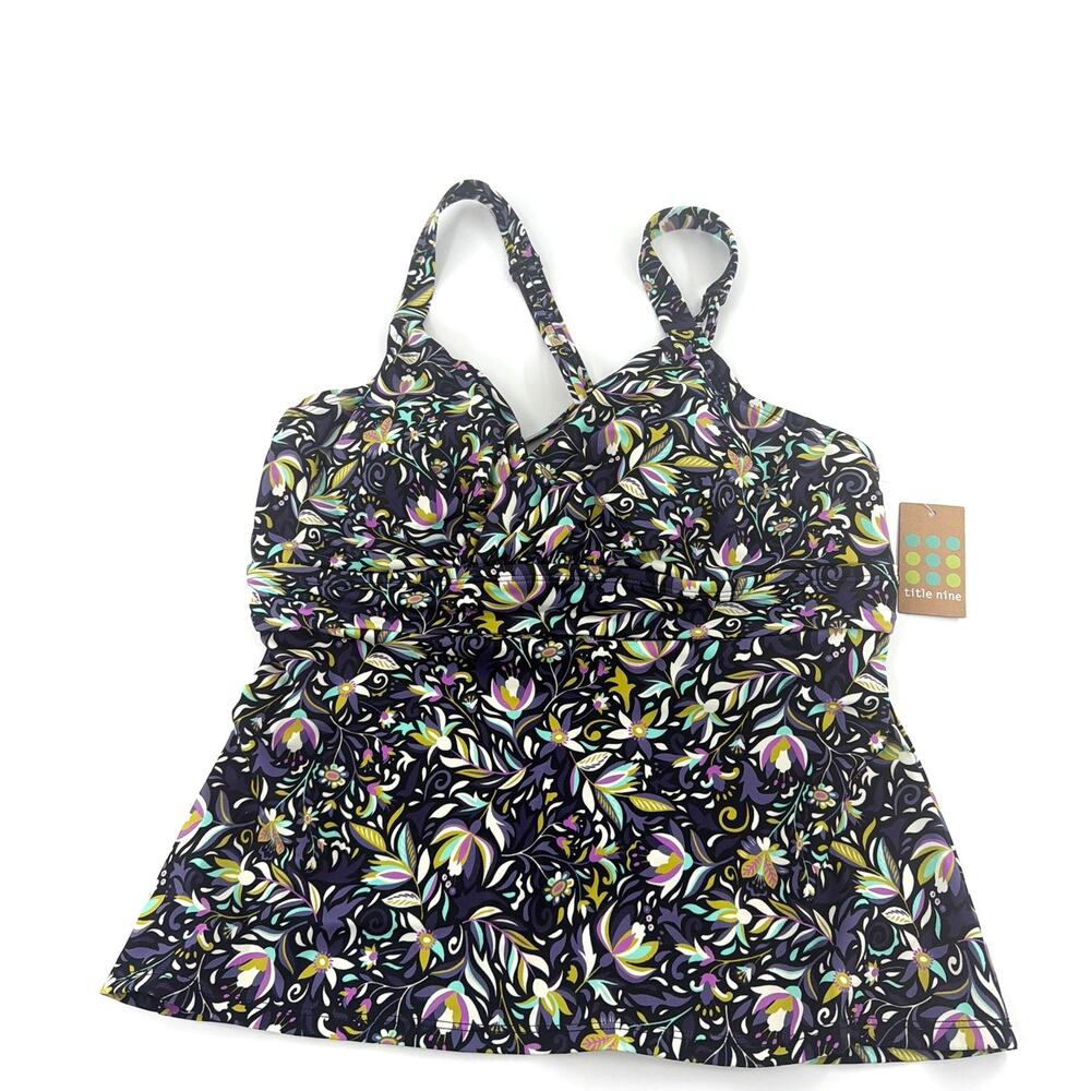 Title Nine Black Print Oaxaca Metis Tankini Top Size 36C - Picture 5 of 10